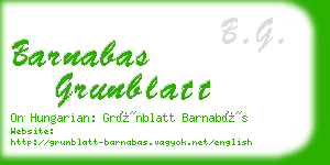 barnabas grunblatt business card